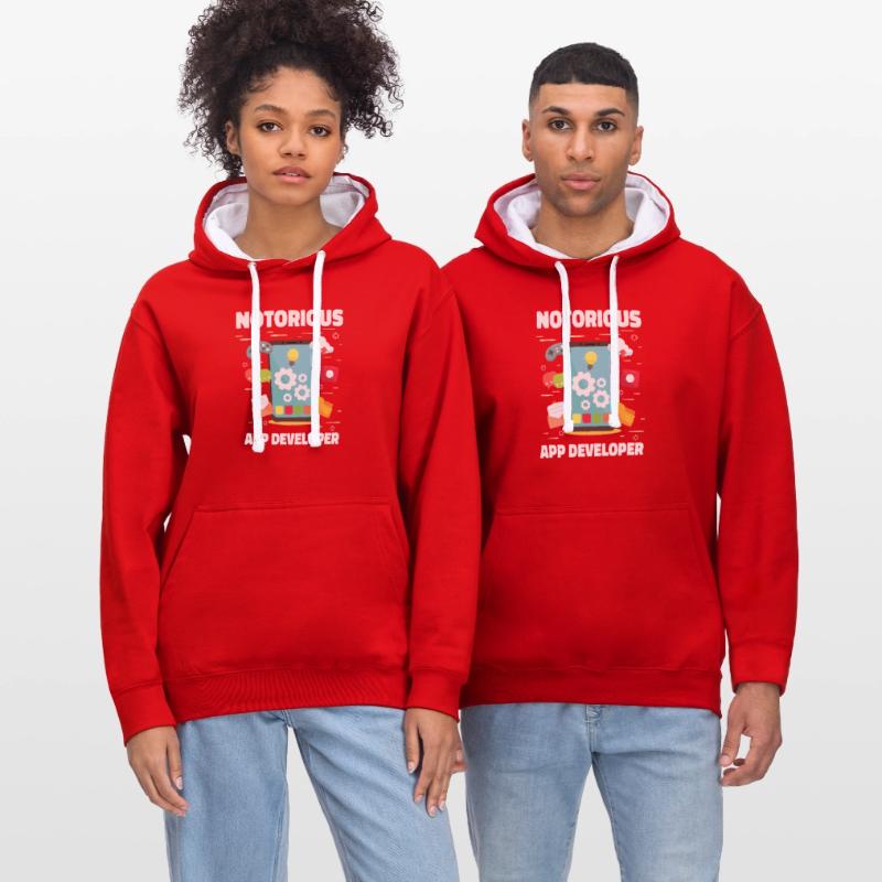 Développeur Coder Programmer App Sweat à capuche contrasté