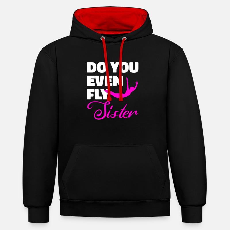 Sœur plongeuse plongeuse - Sweat à capuche contrasté - noir/rouge