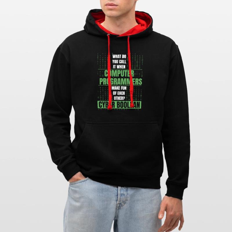 Développeur Coder Programmeur Drôle Sweat à capuche contrasté