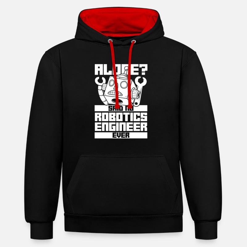 Robotik Ai Roboter Techniker - Kontrast-Hoodie - Schwarz/Rot