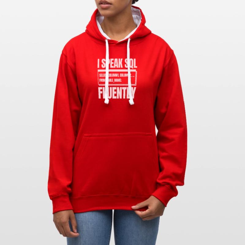 Entwickler Coder Programmierer Sql Kontrast-Hoodie