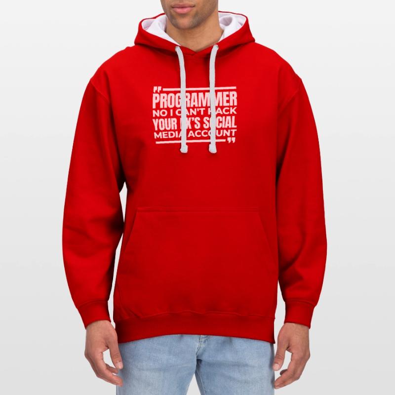 Developer Coder Programmer Funny Contrast hoodie