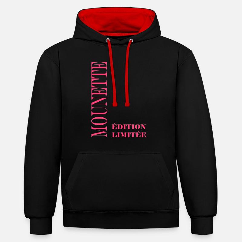 Edition limitée mounette - Sweat à capuche contrasté - noir/rouge
