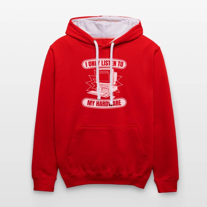 Developer Coder Programmer Hardware Sweat à capuche contrasté