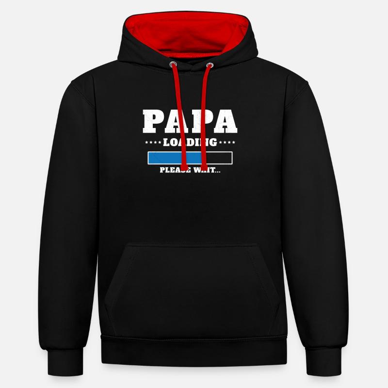 Loading Dad Please wait - Contrast hoodie - black/red