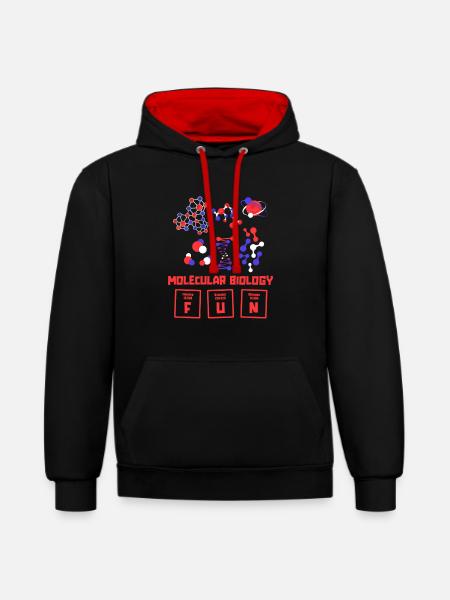 Biology Biologist Molecules Molecular Biologist - Contrast hoodie - black/red