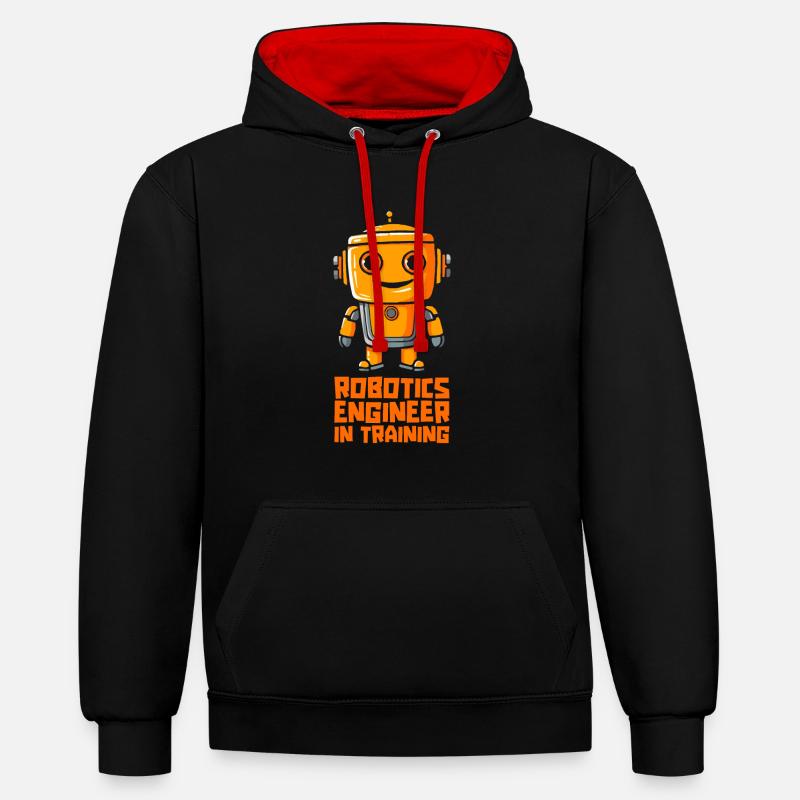 Formation robotique Ai robot - Sweat à capuche contrasté - noir/rouge