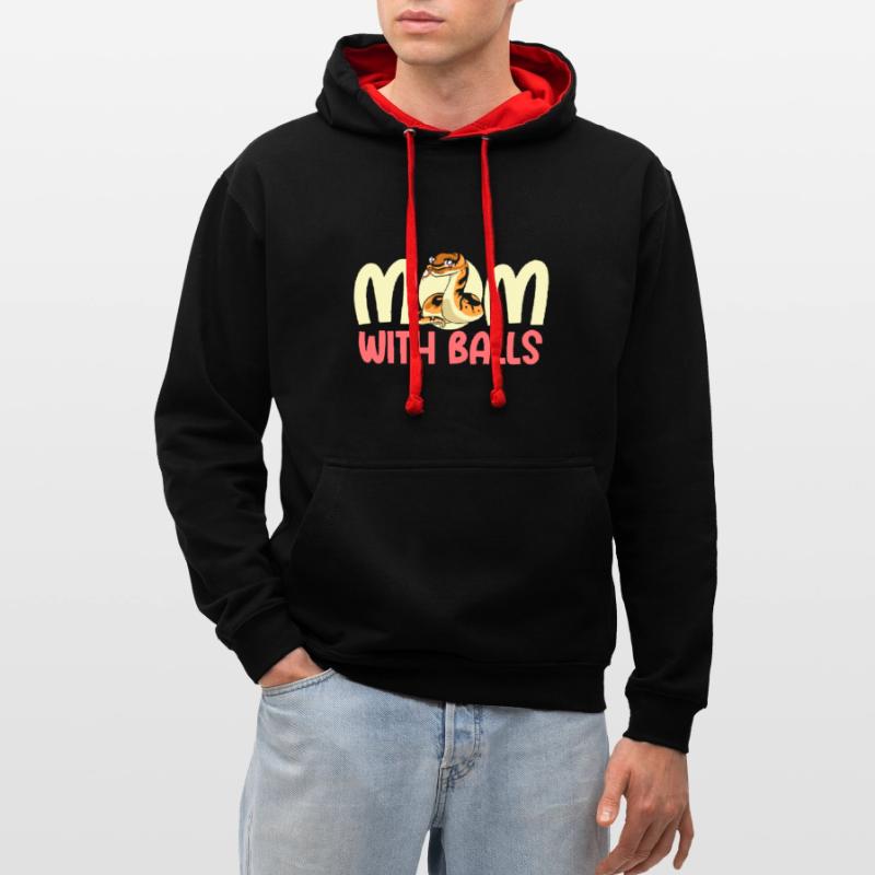 Königspython Python Schlange Kontrast-Hoodie