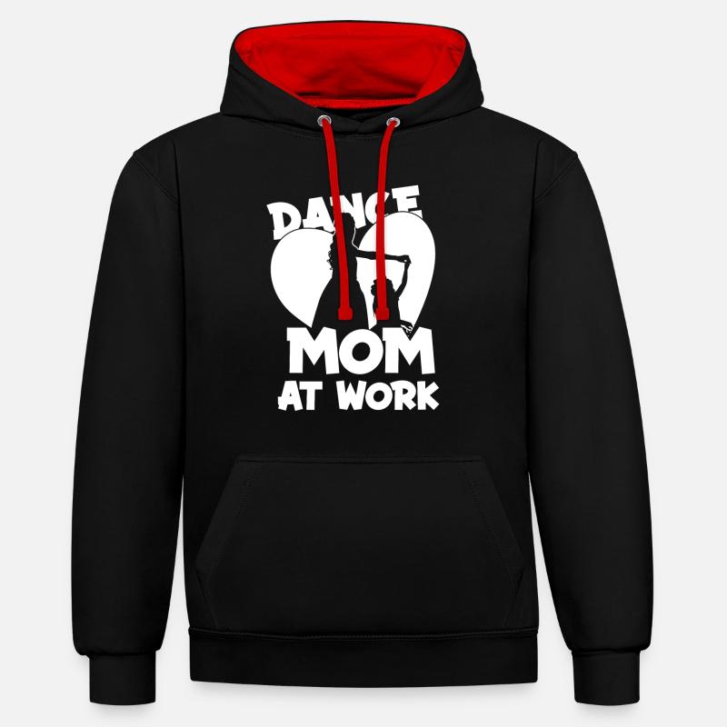 Maman Mère Mère Danse Mère - Sweat à capuche contrasté - noir/rouge