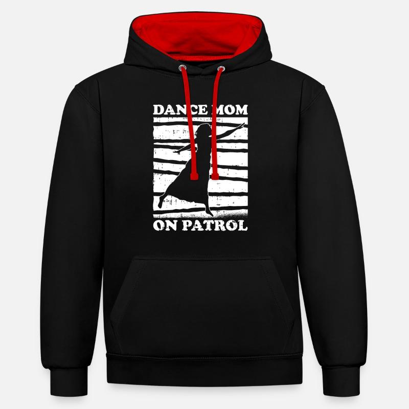 Maman Mère Mère Danse Mère - Sweat à capuche contrasté - noir/rouge
