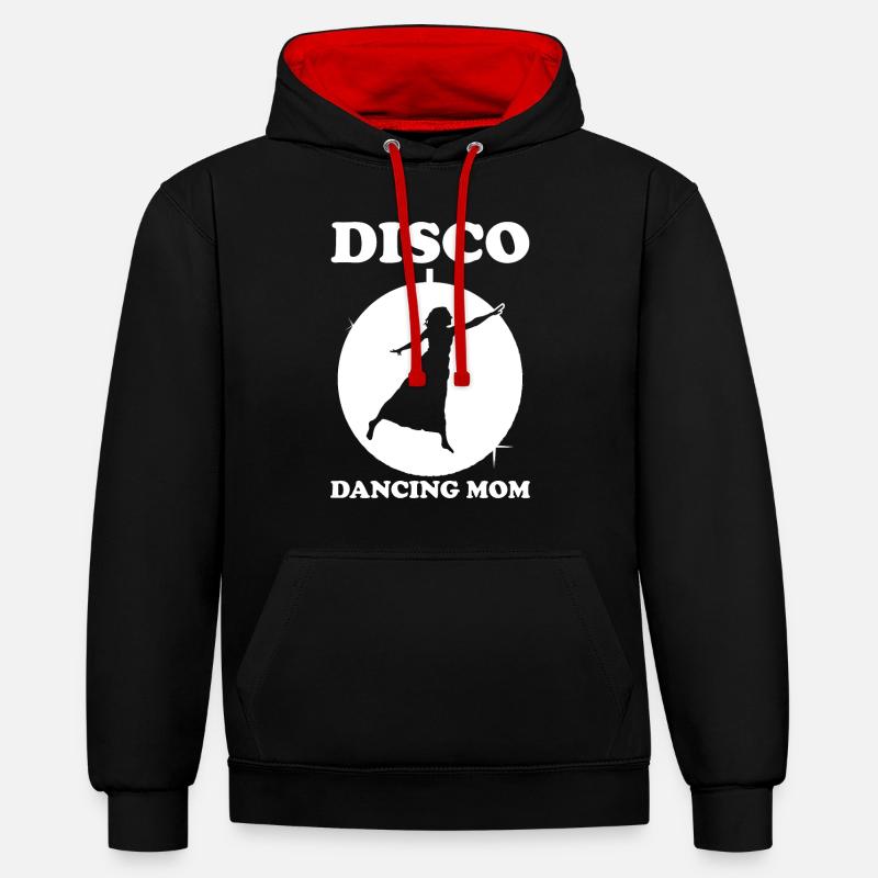 Maman Mère Mère Danse Mère - Sweat à capuche contrasté - noir/rouge