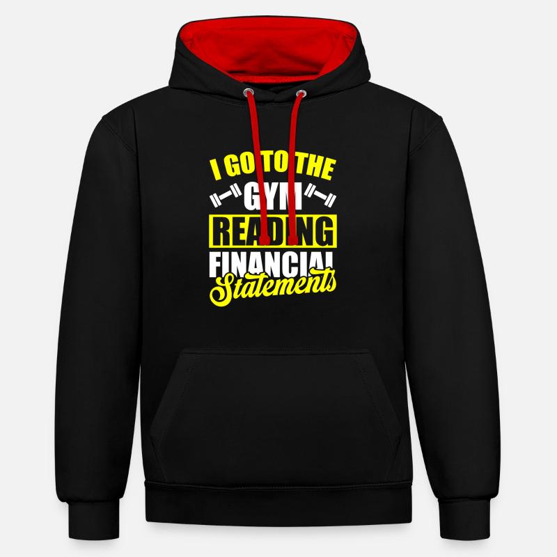 Comptable Conseiller fiscal Gymnase - Sweat à capuche contrasté - noir/rouge