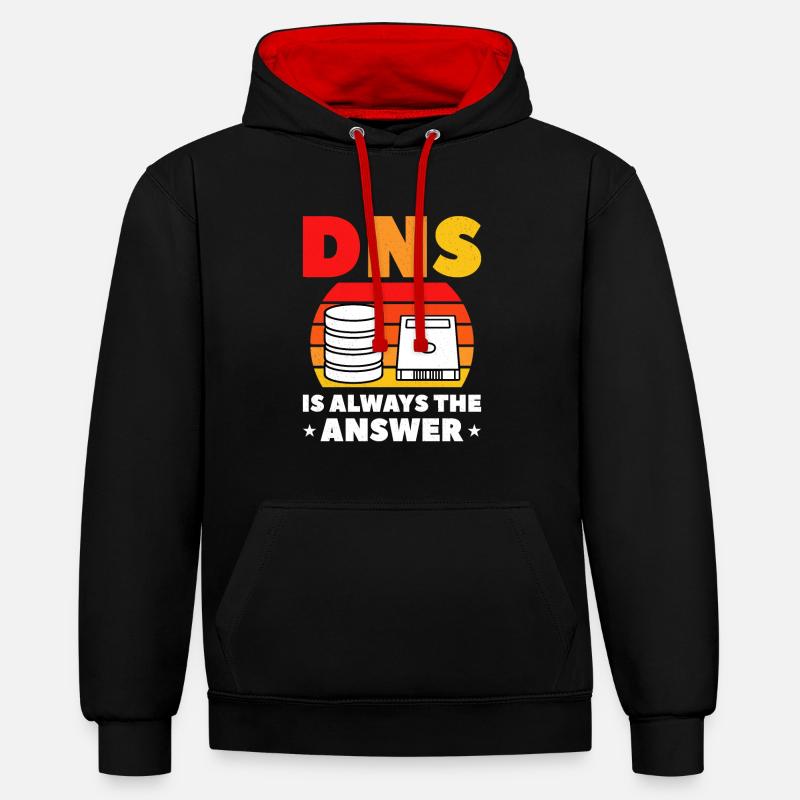 Administrateur réseau Administrateur système Réseau - Sweat à capuche contrasté - noir/rouge