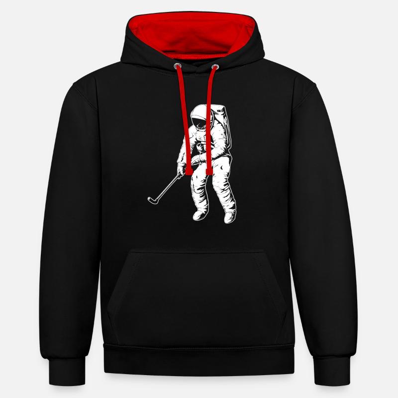 Golf Golfeurs Golfeurs - Sweat à capuche contrasté - noir/rouge