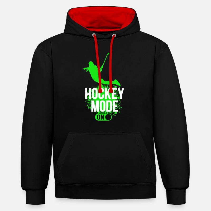 Mode hockey sur gazon activé - Sweat à capuche contrasté - noir/rouge