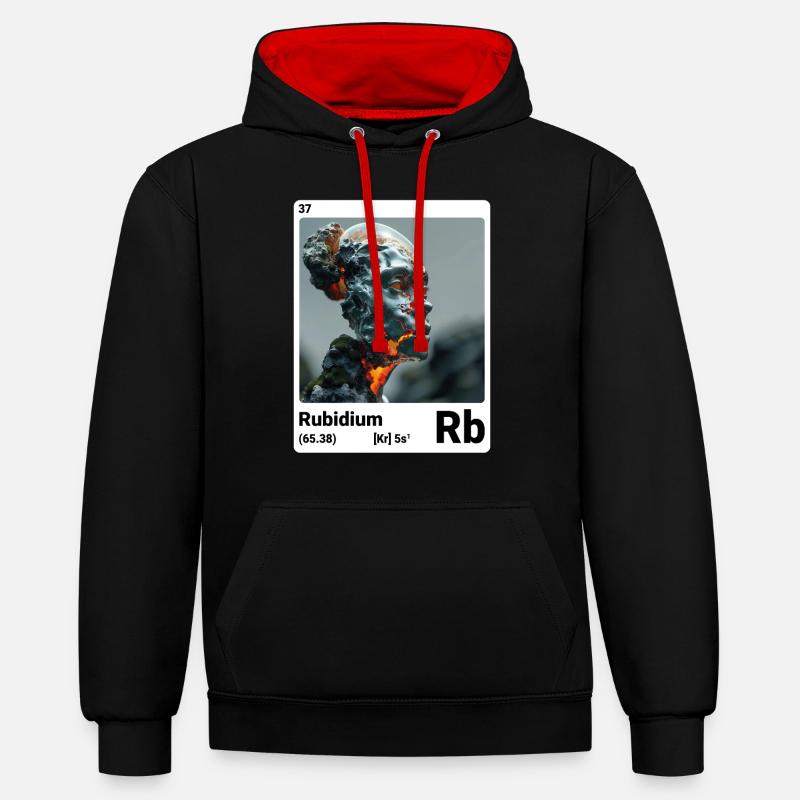 AI am Rubidium (wt) - Sweat à capuche contrasté - noir/rouge