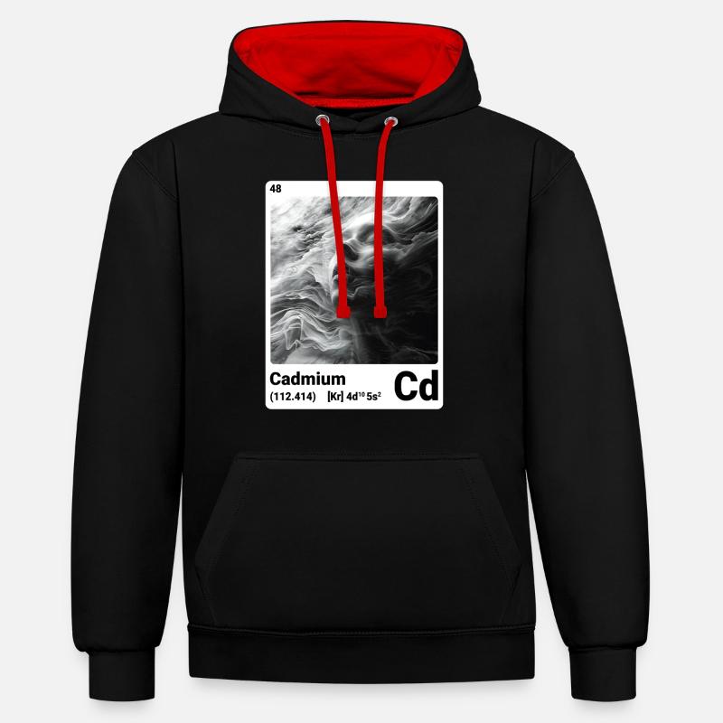 AI am Cadmium (wt) - Sweat à capuche contrasté - noir/rouge