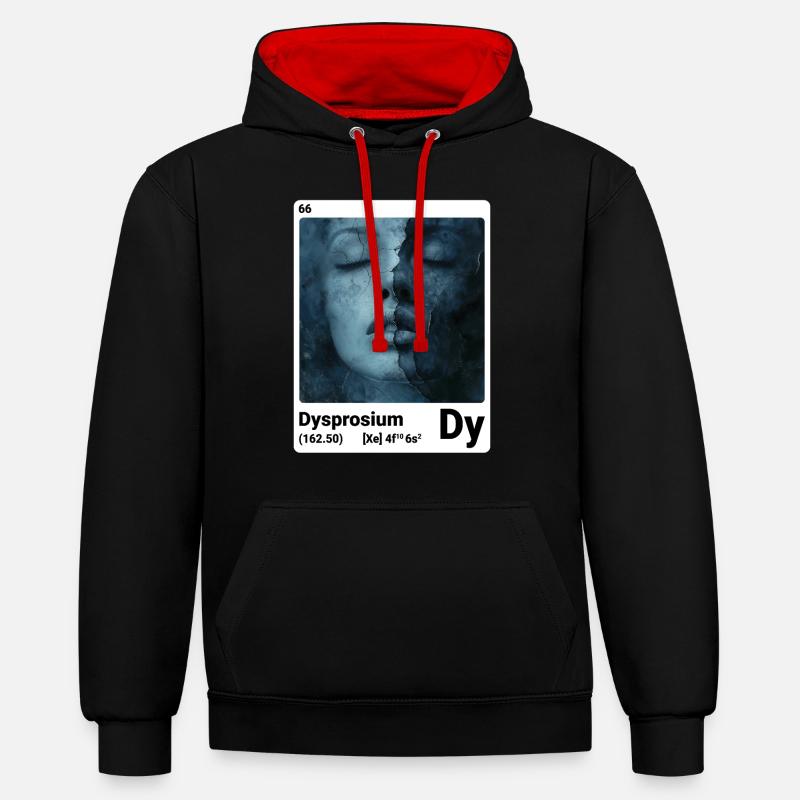 AI am Dysprosium (wt) - Sweat à capuche contrasté - noir/rouge