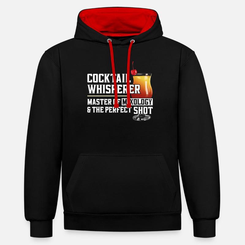 Barman Mixologue Cocktail - Sweat à capuche contrasté - noir/rouge