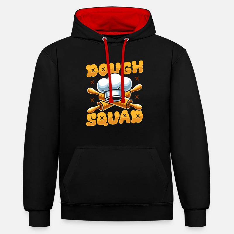 Escouade Baker - Sweat à capuche contrasté - noir/rouge