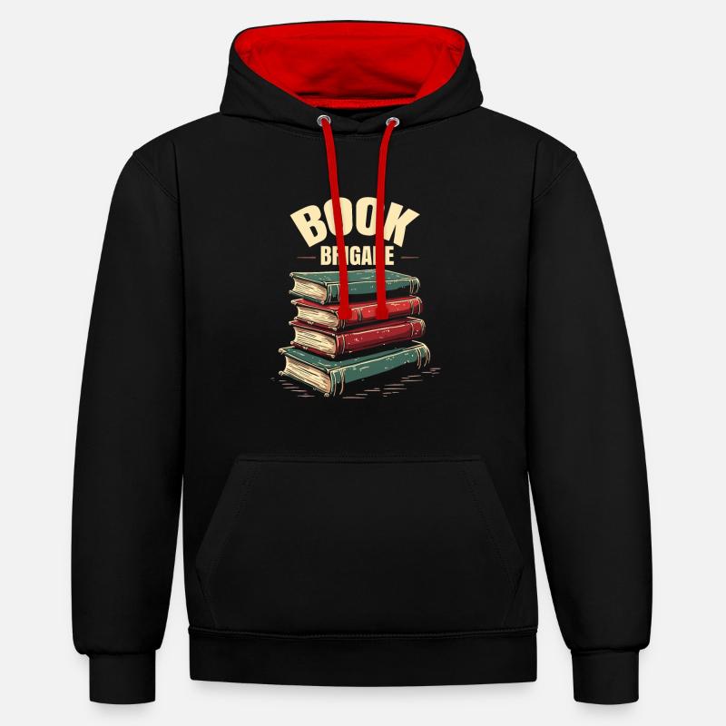 L’équipe des libraires - Sweat à capuche contrasté - noir/rouge