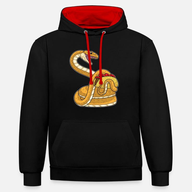 Taco au serpent - Sweat à capuche contrasté - noir/rouge