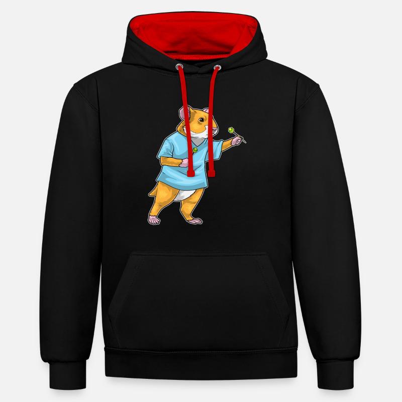 Fléchette de hamster Dartpfeil - Sweat à capuche contrasté - noir/rouge