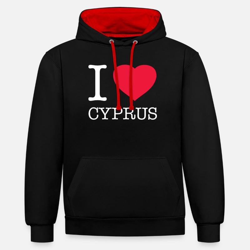 J’ADORE CHYPRE - Sweat à capuche contrasté - noir/rouge