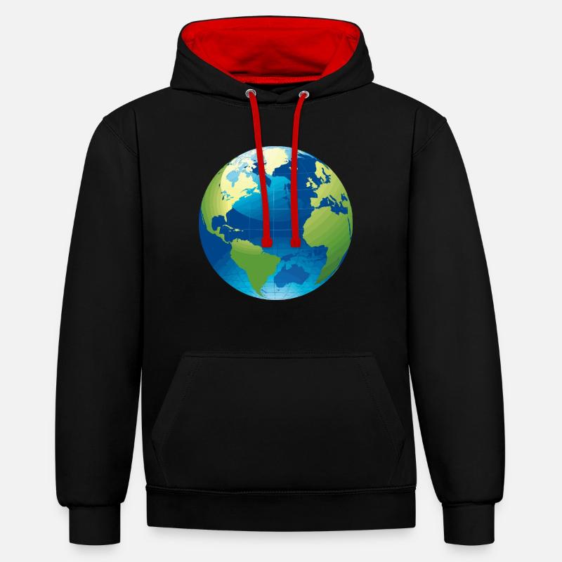 Globe - Globe - Sweat à capuche contrasté - noir/rouge