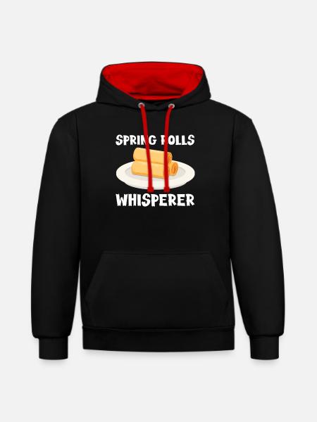 Spring Rolls Whisperer - Contrast hoodie - black/red