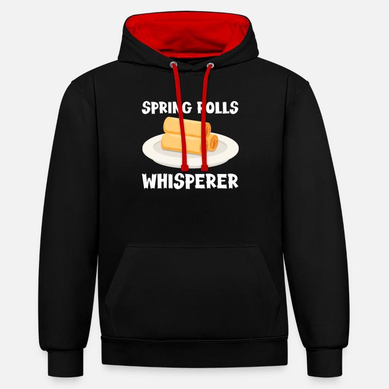 Rouleaux de printemps Whisperer - Sweat à capuche contrasté - noir/rouge