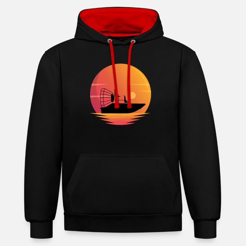 Hydroglisseur - Sweat à capuche contrasté - noir/rouge