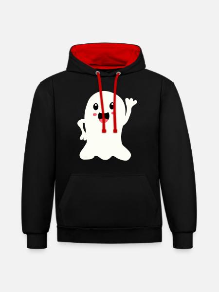 Ghost 2 - Contrast hoodie - black/red