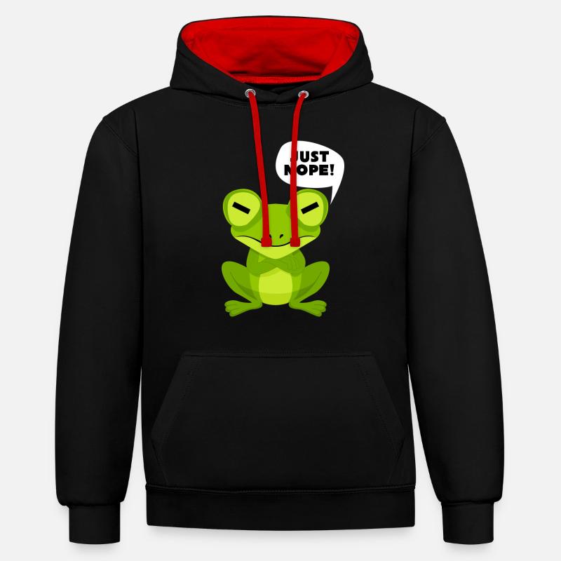 C’est juste nope ! - Sweat à capuche contrasté - noir/rouge