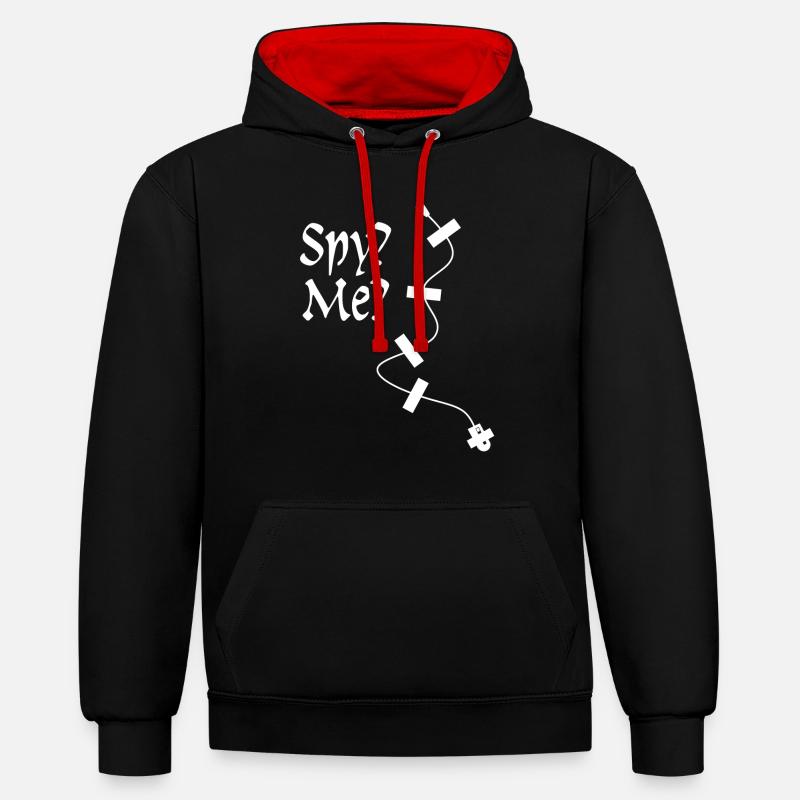 Espion Espion Espion Agent Secret - Sweat à capuche contrasté - noir/rouge