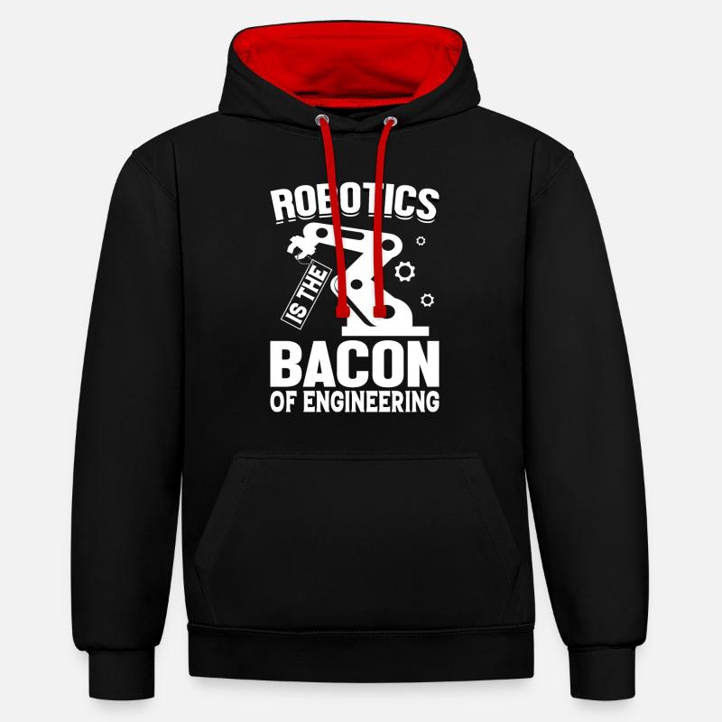 Robot Programmer Automation Technician - Contrast hoodie - black/red