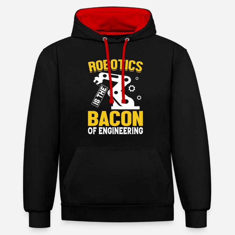 Roboter Programmierer Automatisierungstechniker - Kontrast-Hoodie - Schwarz/Rot