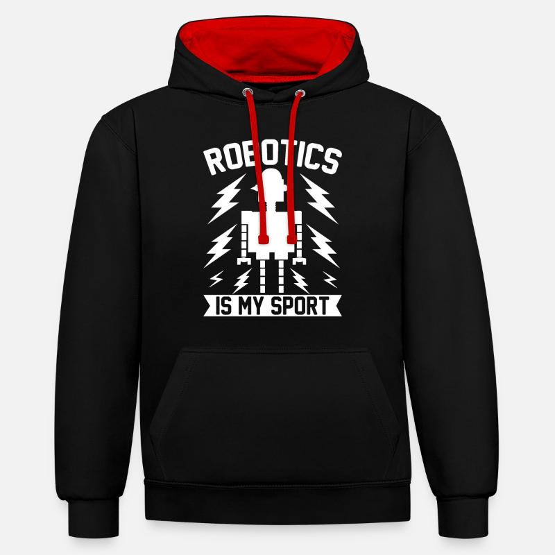 Robot Programmer Automation Technician - Contrast hoodie - black/red