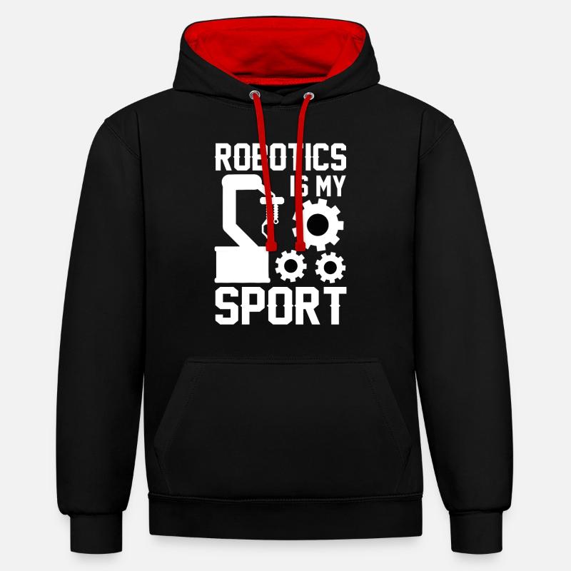 Robot Programmer Automation Technician - Contrast hoodie - black/red
