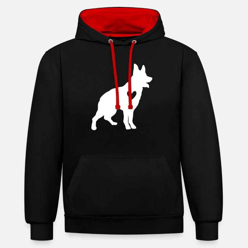 Bouvier australien - Sweat à capuche contrasté - noir/rouge