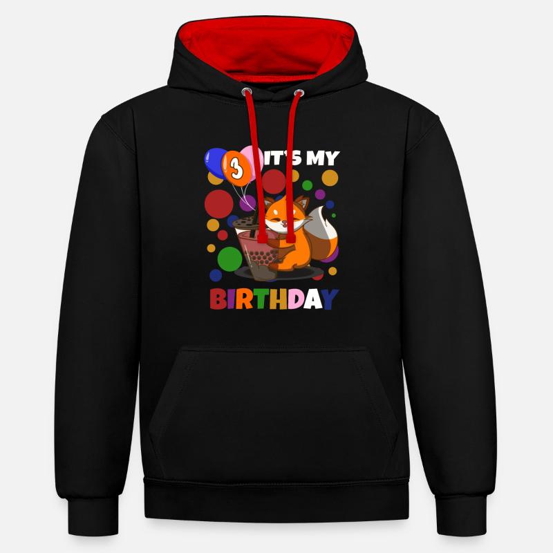 3e anniversaire Fox - Sweat à capuche contrasté - noir/rouge