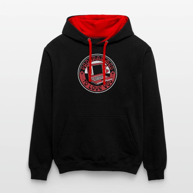Programmé pour vous aimer Developer Coder Sweat à capuche contrasté