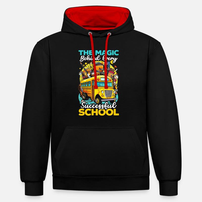 Schulverwalter Schulleiter Admin Squad - Kontrast-Hoodie - Schwarz/Rot