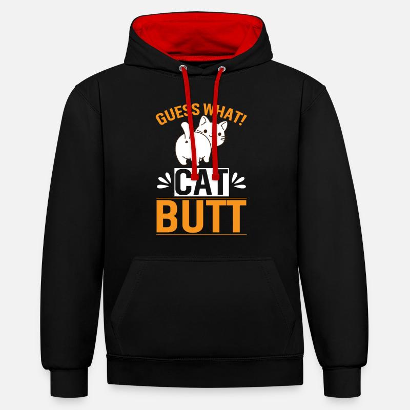 Devine quoi! Cul de chat - Sweat à capuche contrasté - noir/rouge