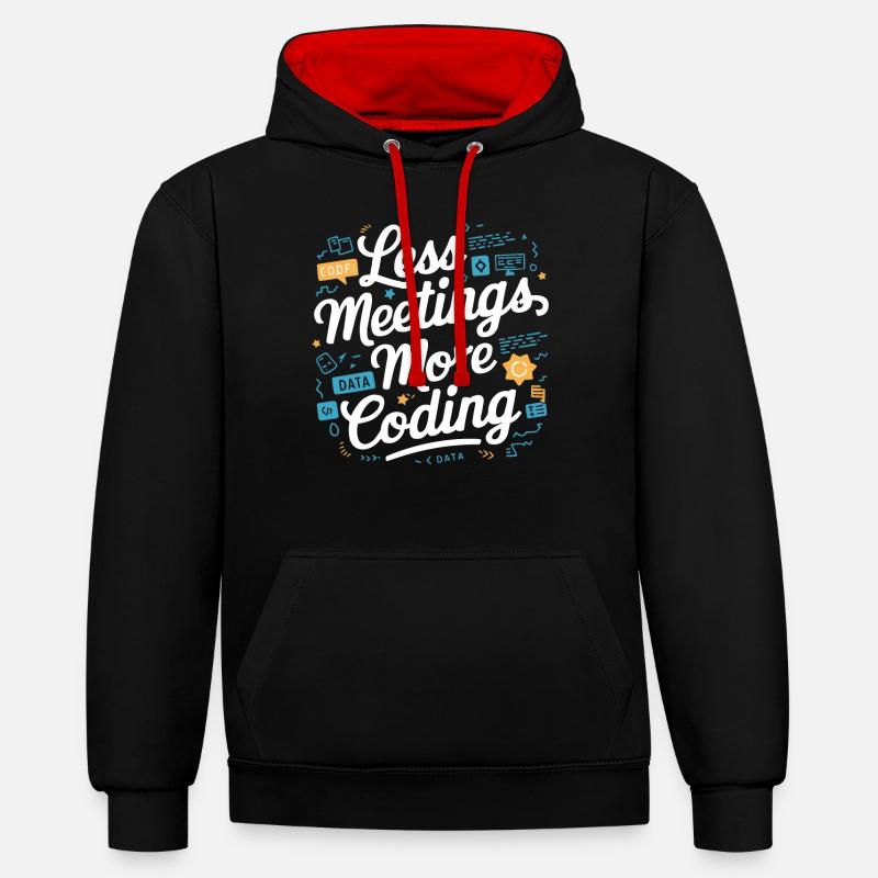 Backend-Entwickler Programmierung Softwareprogrammierer - Kontrast-Hoodie - Schwarz/Rot