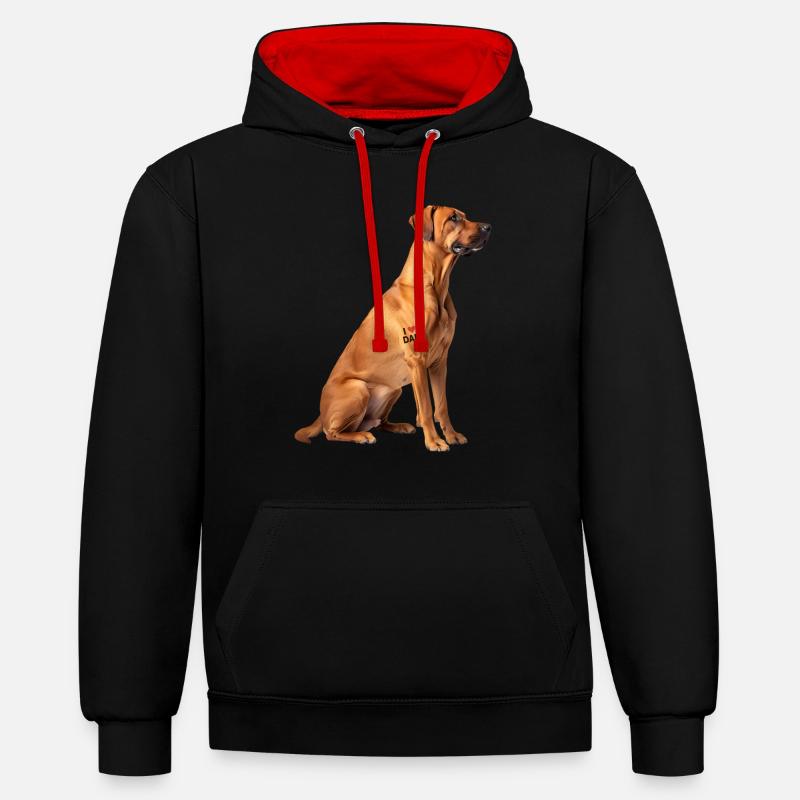 Ridgeback Rhodesian Rapa - Kontrast-Hoodie - Schwarz/Rot