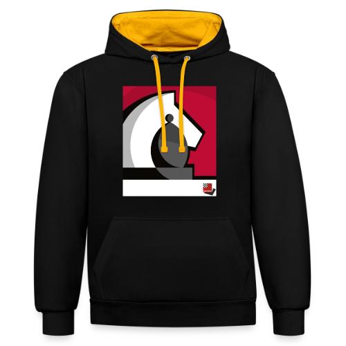 ChessBase Schach Läufer und Springer - Sudadera con capucha contraste