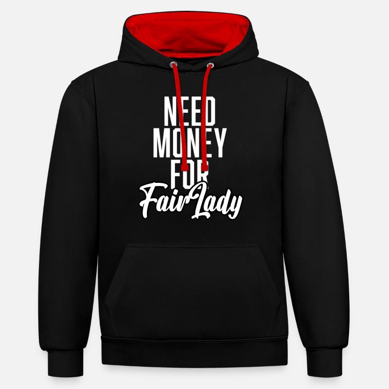Besoin d’argent pour FairLady - Sweat à capuche contrasté - noir/rouge