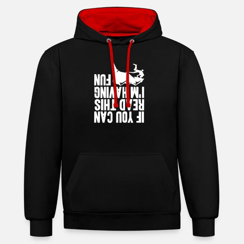 Blocage - Sweat à capuche contrasté - noir/rouge