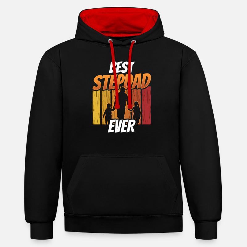 Best Stepfather Ever Stepdad Stepdad - Contrast hoodie - black/red